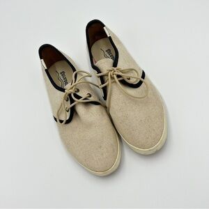 Soludos Woven Lace-Up Sneakers in Sand Minimalist Classic